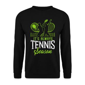 Funny Tennis Player Racket It's - Unisex Pullover - Schwarz - Vorne - Alina (178cm) & Michal (187cm)