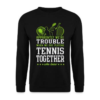 Drôle de joueur de tennis raquette amis - Sweat-shirt Unisexe - noir - Devant - Alina (178cm) & Michal (187cm)