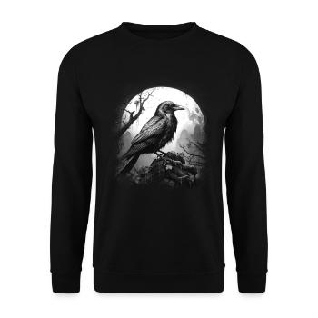 Halloween Raven Raven Crow Crow Bird Forest - Unisex Sweatshirt - black - Front - Alina (178cm) & Michal (187cm)
