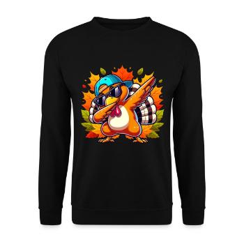 familiensegeCool Dabbin' Turkey Thanksgiving D - Unisex Sweatshirt - black - Front - Alina (178cm) & Michal (187cm)