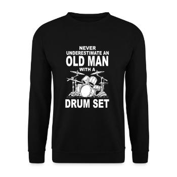 Drums Drums Drumstick Drummer Music Band Rock - Unisex Sweatshirt - black - Front - Alina (178cm) & Michal (187cm)