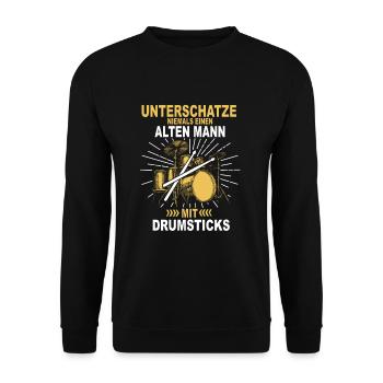 Tambours Tambours Baguette Batteur Musique Groupe Rock - Sweat-shirt Unisexe - noir - Devant - Alina (178cm) & Michal (187cm)