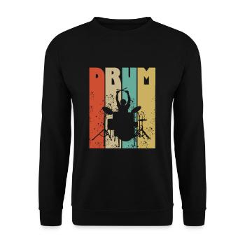 Trommer Trommer Trommestik Trommeslager Musik Band Rock - Unisex sweater - sort - Foran - Alina (178cm) & Michal (187cm)