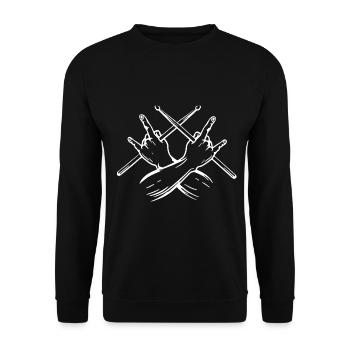 Tambours Tambours Baguette Batteur Musique Groupe Rock - Sweat-shirt Unisexe - noir - Devant - Alina (178cm) & Michal (187cm)