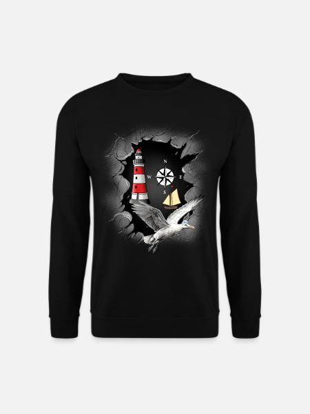 Seagull Lighthouse Compass Lighthouses Seagulls - Unisex Sweatshirt - black