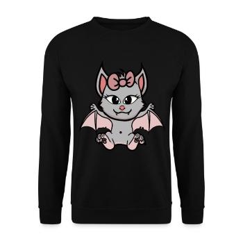 Child Kids Halloween Bat Girl - Unisex Sweatshirt - black - Front - Alina (178cm) & Michal (187cm)