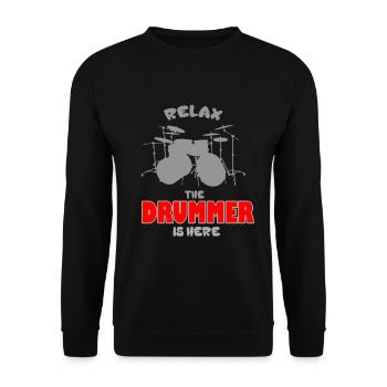 Tambours Tambours Baguette Batteur Musique Groupe Rock - Sweat-shirt Unisexe - noir - Devant - Alina (178cm) & Michal (187cm)