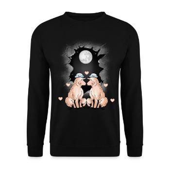 maritime, sheep, sheep, sailors, sailors, full moon - Unisex Sweatshirt - black - Front - Alina (178cm) & Michal (187cm)