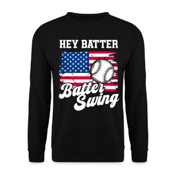 Baseball Sports Joueur de baseball Lanceur Receveur États-Unis - Sweat-shirt Unisexe - noir - Devant - Alina (178cm) & Michal (187cm)