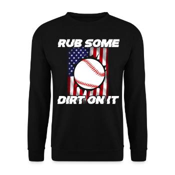 Baseball Sport Baseballspieler Pitcher Catcher USA - Unisex Pullover - Schwarz - Vorne - Alina (178cm) & Michal (187cm)