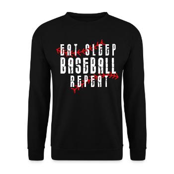Baseball Sport Baseballspieler Pitcher Catcher USA - Unisex Pullover - Schwarz - Vorne - Alina (178cm) & Michal (187cm)