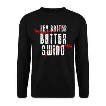 Baseball Sport Baseballspieler Pitcher Catcher USA - Unisex Pullover - Schwarz - Vorne - Alina (178cm) & Michal (187cm)