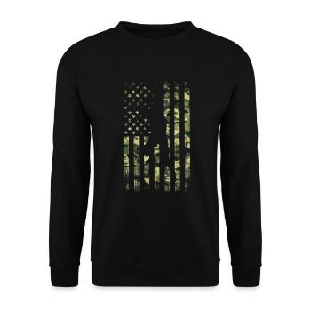 Baseball Sport Baseballspieler Pitcher Catcher USA - Unisex Pullover - Schwarz - Vorne - Alina (178cm) & Michal (187cm)