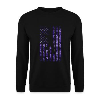Baseball Sport Baseballspieler Pitcher Catcher USA - Unisex Pullover - Schwarz - Vorne - Alina (178cm) & Michal (187cm)