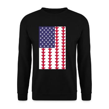 Baseball Sport Baseballspieler Pitcher Catcher USA - Unisex Pullover - Schwarz - Vorne - Alina (178cm) & Michal (187cm)