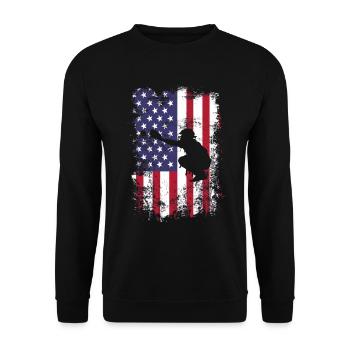 Baseball Sports Baseball Player Pitcher Catcher USA - Unisex Sweatshirt - black - Front - Alina (178cm) & Michal (187cm)