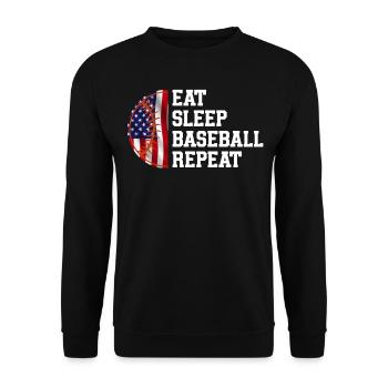Baseball Sport Baseballspieler Pitcher Catcher USA - Unisex Pullover - Schwarz - Vorne - Alina (178cm) & Michal (187cm)