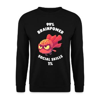 99% Matière grise 1% Compétences sociales Drôle de cerveau - Sweat-shirt Unisexe - noir - Devant - Alina (178cm) & Michal (187cm)