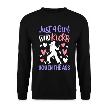 Juste une fille qui vous botte le cul - Judo Girl J - Sweat-shirt Unisexe - noir - Devant - Alina (178cm) & Michal (187cm)
