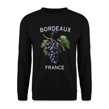 Bordeaux Médoc Frankreich Traube Weinberg Kunst - Unisex Pullover - Schwarz - Vorne - Alina (178cm) & Michal (187cm)