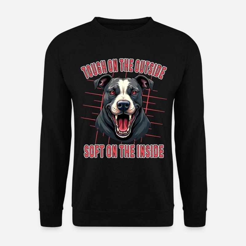 Hart nach außen, weich nach innen Hund - Unisex Pullover - Schwarz