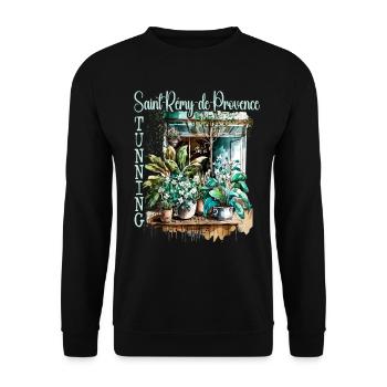 Magnifique jardin floral de Saint Rémy-de-Provence - Sweat-shirt Unisexe - noir - Devant - Alina (178cm) & Michal (187cm)