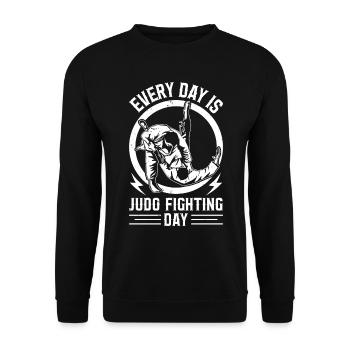 Every day is Judo fighting day - Judo training Jud - Unisex Sweatshirt - black - Front - Alina (178cm) & Michal (187cm)
