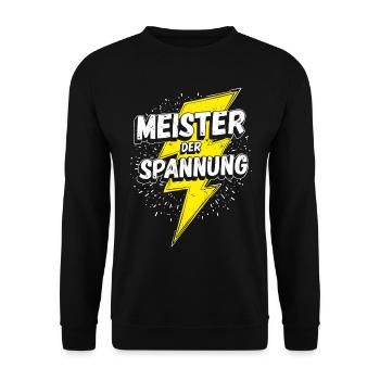 Elektriker Elektromeister Elektroniker Meister - Unisex Pullover - Schwarz - Vorne - Alina (178cm) & Michal (187cm)