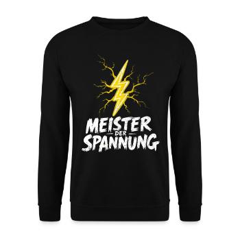 Elektriker Elektromeister Elektroniker Meister - Unisex Pullover - Schwarz - Vorne - Alina (178cm) & Michal (187cm)