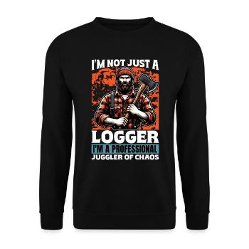 Logging I'm Not Just A Logger I'm A Tree Surgeon - Unisex Pullover - Schwarz - Vorne - Alina (178cm) & Michal (187cm)