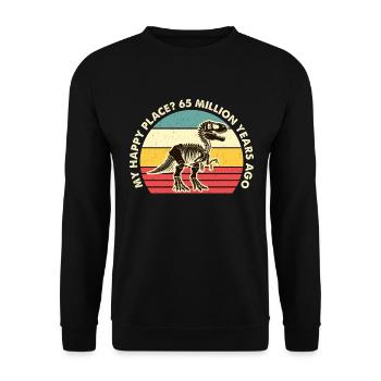 Chasseur de fossiles My Happy Place Collecte de fossiles - Sweat-shirt Unisexe - noir - Devant - Alina (178cm) & Michal (187cm)