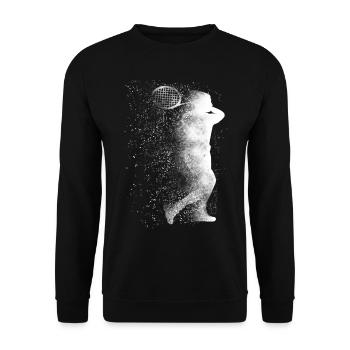 Raquette de joueur de tennis drôle - Sweat-shirt Unisexe - noir - Devant - Alina (178cm) & Michal (187cm)