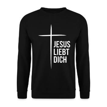 Jesus Christ Christian Christianity God Bible - Unisex Sweatshirt - black - Front - Alina (178cm) & Michal (187cm)