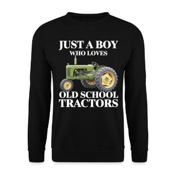 Tracteur Trekker Agriculteur Agriculteur Ferme Tracteur Champ - Sweat-shirt Unisexe - noir - Devant - Alina (178cm) & Michal (187cm)