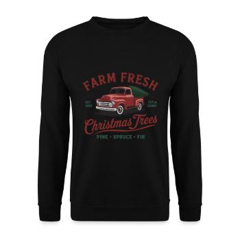 Sapins de Noël frais - pin, épinette, sapin - Sweat-shirt Unisexe - noir - Devant - Alina (178cm) & Michal (187cm)