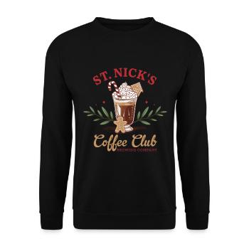 St. Nick's Coffee Club - Holiday Mood - Unisex Sweatshirt - black - Front - Alina (178cm) & Michal (187cm)