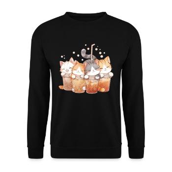 Bubble Tea Boba BubbleTea Kawaii Japan Tea Kpop - Unisex Sweatshirt - black - Front - Alina (178cm) & Michal (187cm)