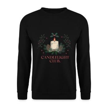 Candlelight Club - Cosy festive atmosphere - Unisex Sweatshirt - black - Front - Alina (178cm) & Michal (187cm)