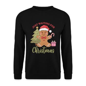 Waiting for Christmas - Gingerbread Joy - Unisex Sweatshirt - black - Front - Alina (178cm) & Michal (187cm)