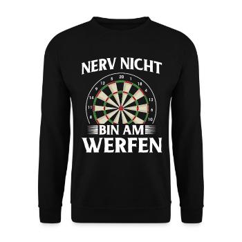 Dart Geschenk Dartboard Dartspieler Bullseye - Unisex Pullover - Schwarz - Vorne - Alina (178cm) & Michal (187cm)