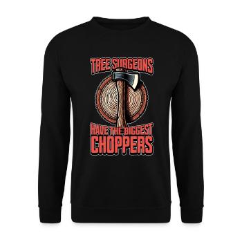 Tree Surgeons Have The Woodworking Tree Surgeon - Unisex Pullover - Schwarz - Vorne - Alina (178cm) & Michal (187cm)