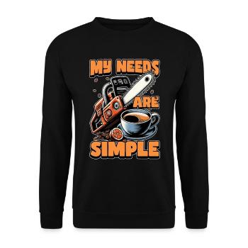 Tree Surgeon My Needs Are Simple Forest Worker - Unisex Sweatshirt - black - Front - Alina (178cm) & Michal (187cm)