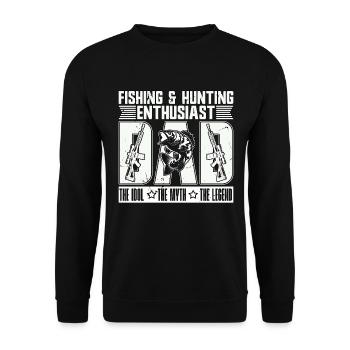 Passionné de pêche et de chasse Papa L’amoureux de la nature - Sweat-shirt Unisexe - noir - Devant - Alina (178cm) & Michal (187cm)