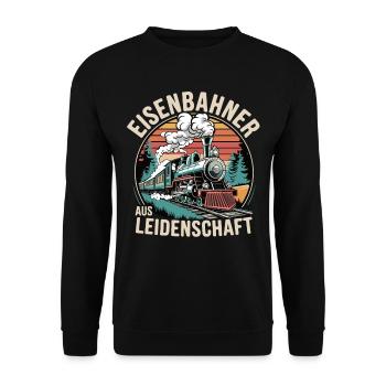 Eisenbahner aus Leidenschaft - Unisex Pullover - Schwarz - Vorne - Alina (178cm) & Michal (187cm)