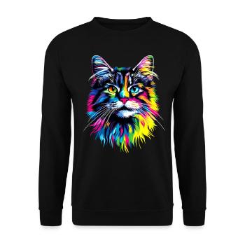 Cat Norwegian Forest Cat Norwegian Forest Cats - Unisex Sweatshirt - black - Front - Alina (178cm) & Michal (187cm)