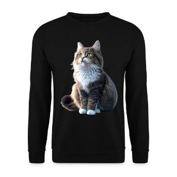 Cat Norwegian Forest Cat Norwegian Forest Cats - Unisex Sweatshirt - black - Front - Alina (178cm) & Michal (187cm)
