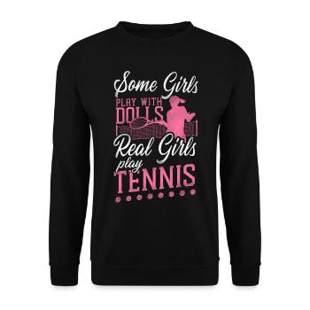 Drôle de joueur de tennis raquette fille - Sweat-shirt Unisexe - noir - Devant - Alina (178cm) & Michal (187cm)