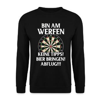 Dart Gift Dartboard Darts Player Bullseye - Unisex Sweatshirt - black - Front - Alina (178cm) & Michal (187cm)