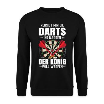 Dart Gift Dartboard Darts Player Bullseye - Unisex Sweatshirt - black - Front - Alina (178cm) & Michal (187cm)