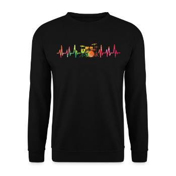 Drums Drums Drumstick Drummer Music Band Rock - Unisex Sweatshirt - black - Front - Alina (178cm) & Michal (187cm)